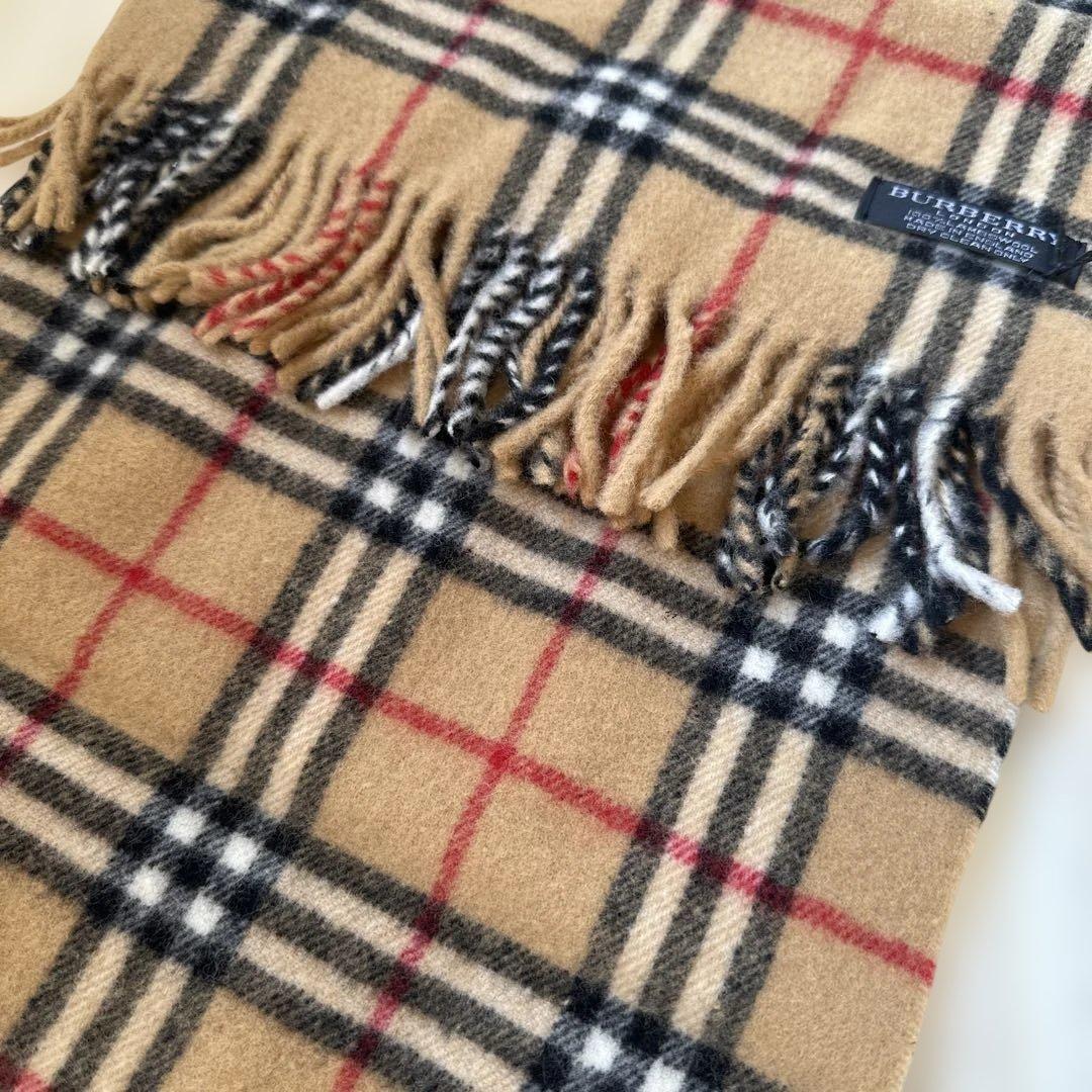 BURBERRY チェック柄マフラー 100%ラムウール