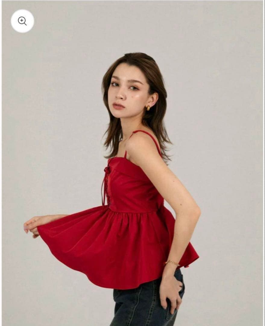 トップス lace up camisole