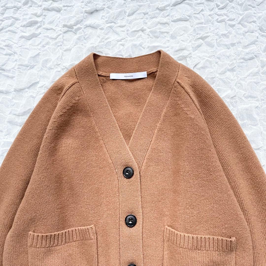 【美品】フレームワーク ウールカシミヤ Vネックショートカーディガン 近年モデル