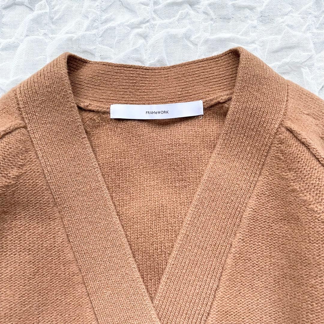 【美品】フレームワーク ウールカシミヤ Vネックショートカーディガン 近年モデル