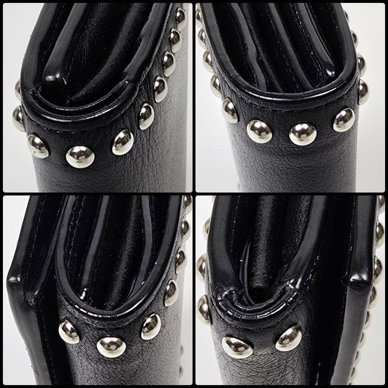 【美品】J & M Davidson スタッズ 三つ折り財布 ブラック 小銭入れ