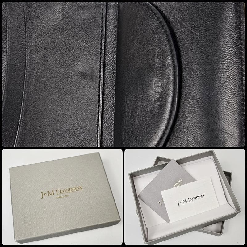 【美品】J & M Davidson スタッズ 三つ折り財布 ブラック 小銭入れ