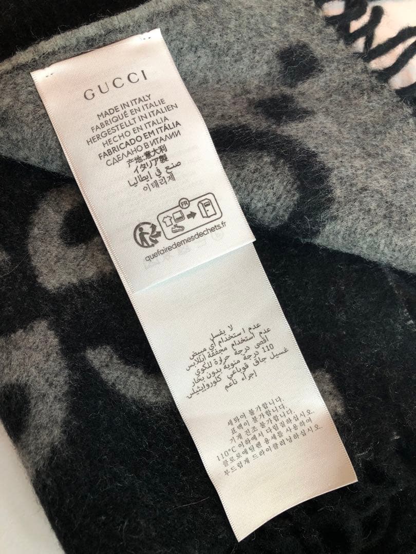 美品　GGロゴパターン マフラー グッチ　カシミヤ