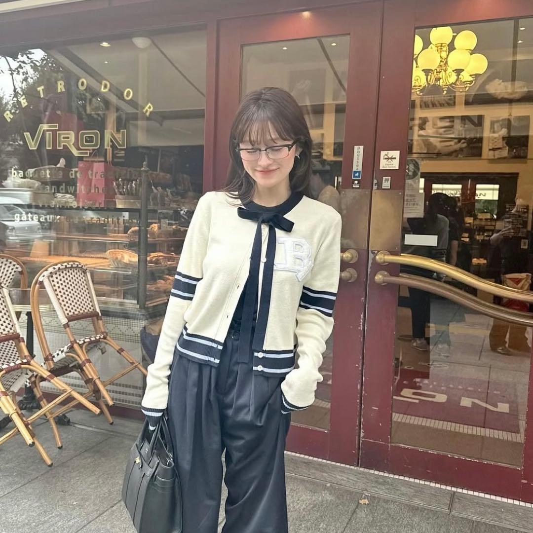 【新品タグ付】 Bibiy B. CLUB TIE CARDIGAN ホワイト