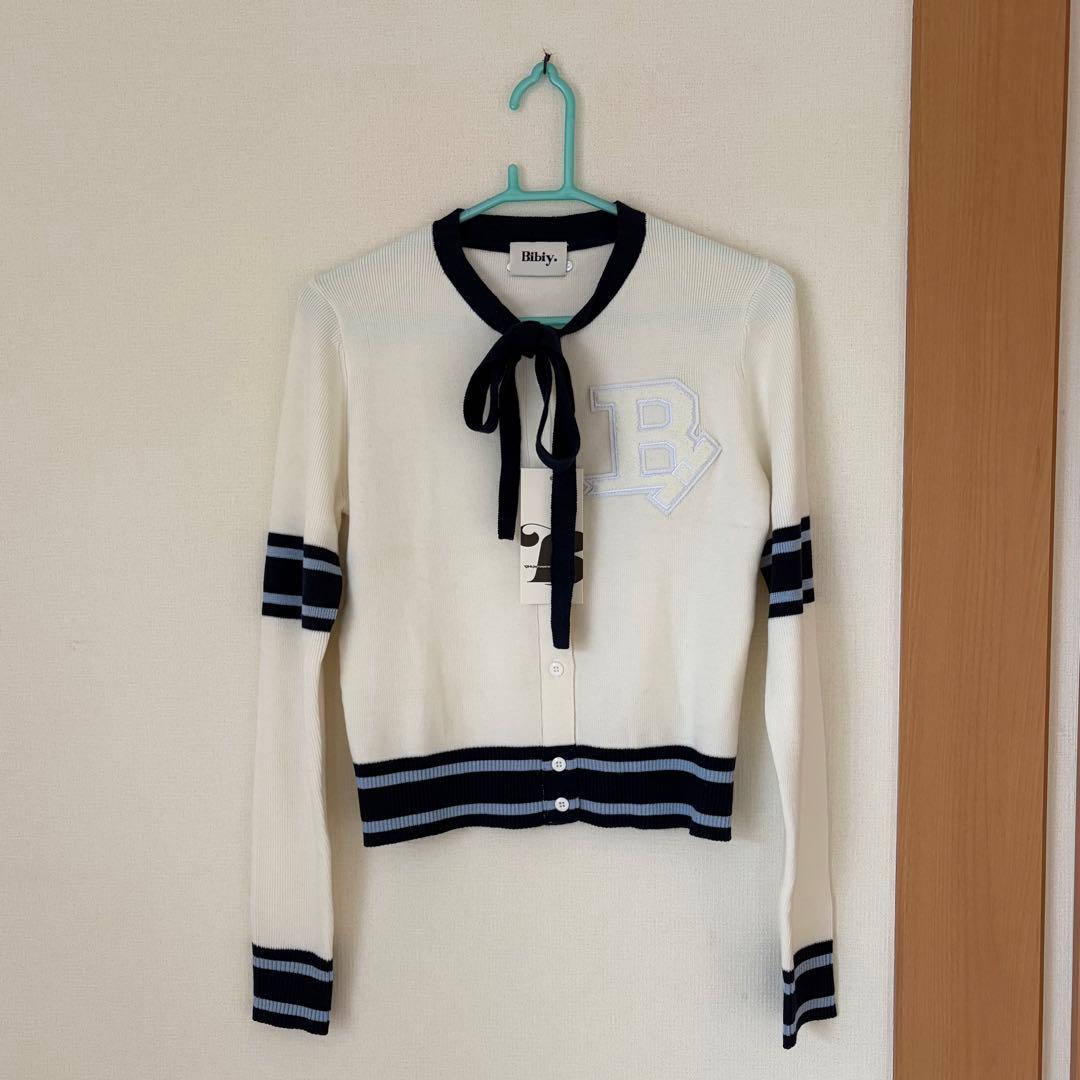 【新品タグ付】 Bibiy B. CLUB TIE CARDIGAN ホワイト