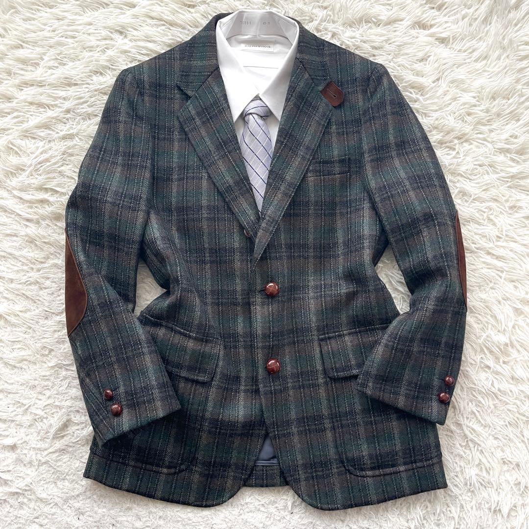 J.PRESS ウール　チェック　段返り　　くるみボタン　テーラード　ジャケット