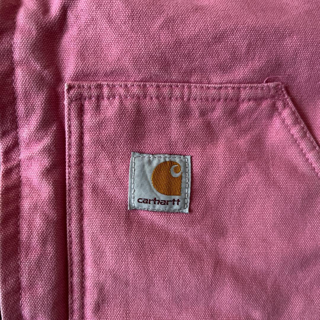 00s Carhartt ダックベスト 裏ボア ピンク XL A794 ワーク