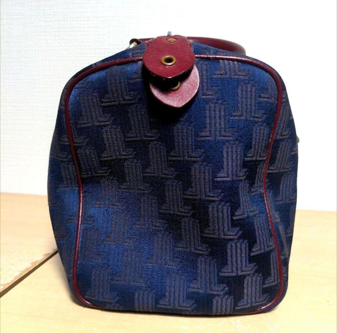 ch9. LANVIN ボストンバッグ 総柄 キャンバス×レザー