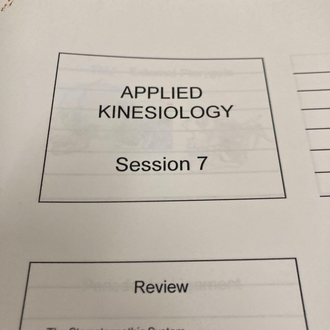 Applied Kinesiology Session 1〜8セミナーノート英語