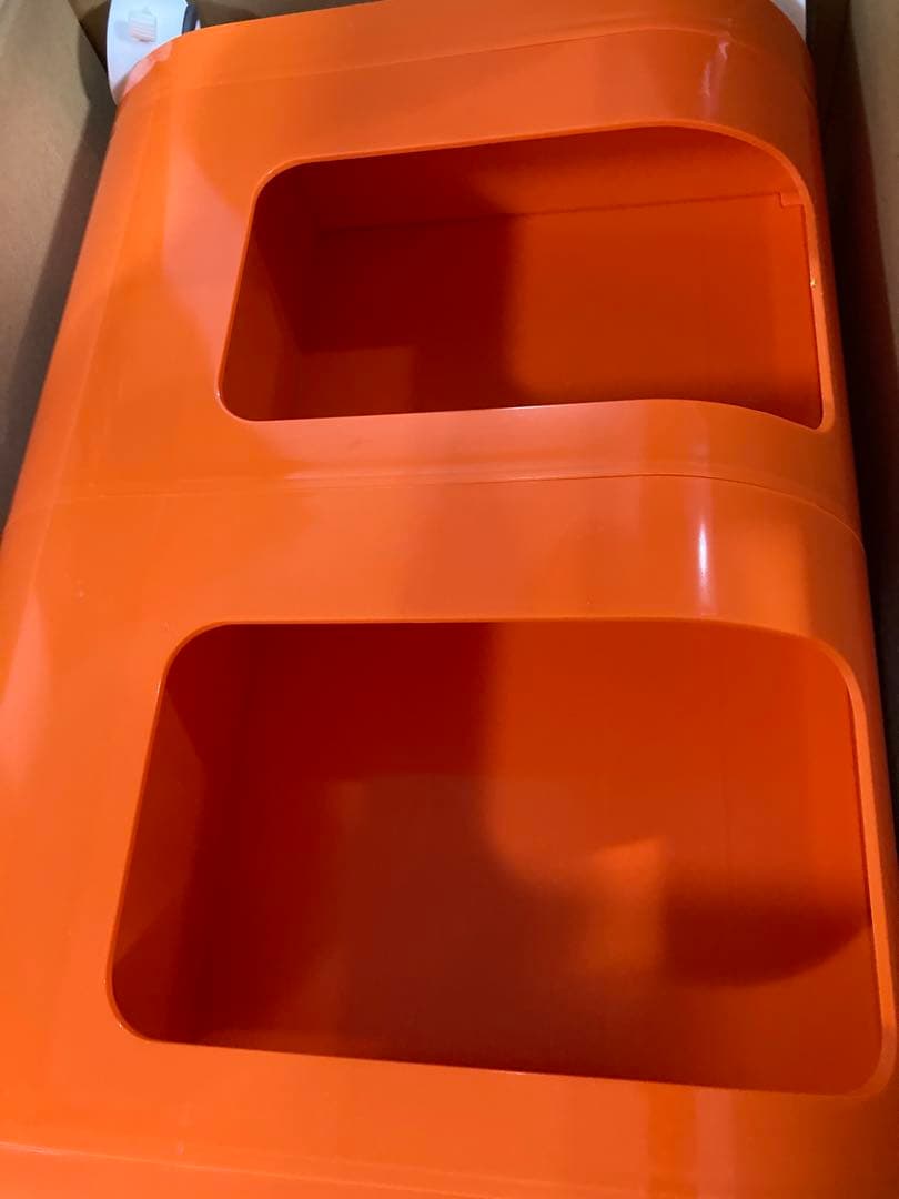 オレンジ　プラスチック収納カート　マルチワゴン