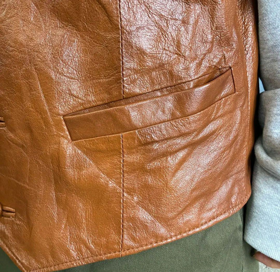 USA製 80〜90年代 David James 本革 レザー ベスト