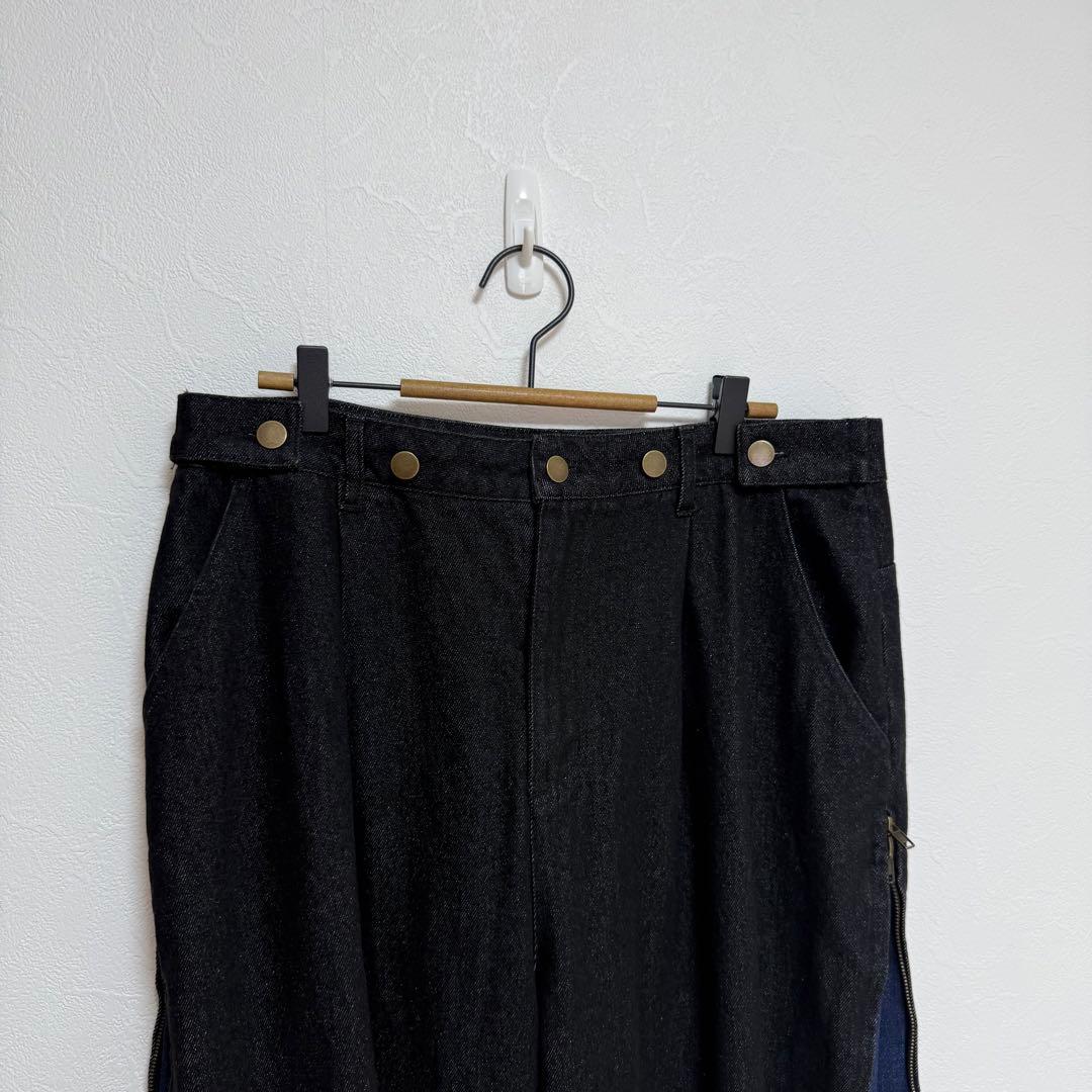 にっしー様so.C.hu 光永プロデュース サイドダブルジップワイドデニムパンツ