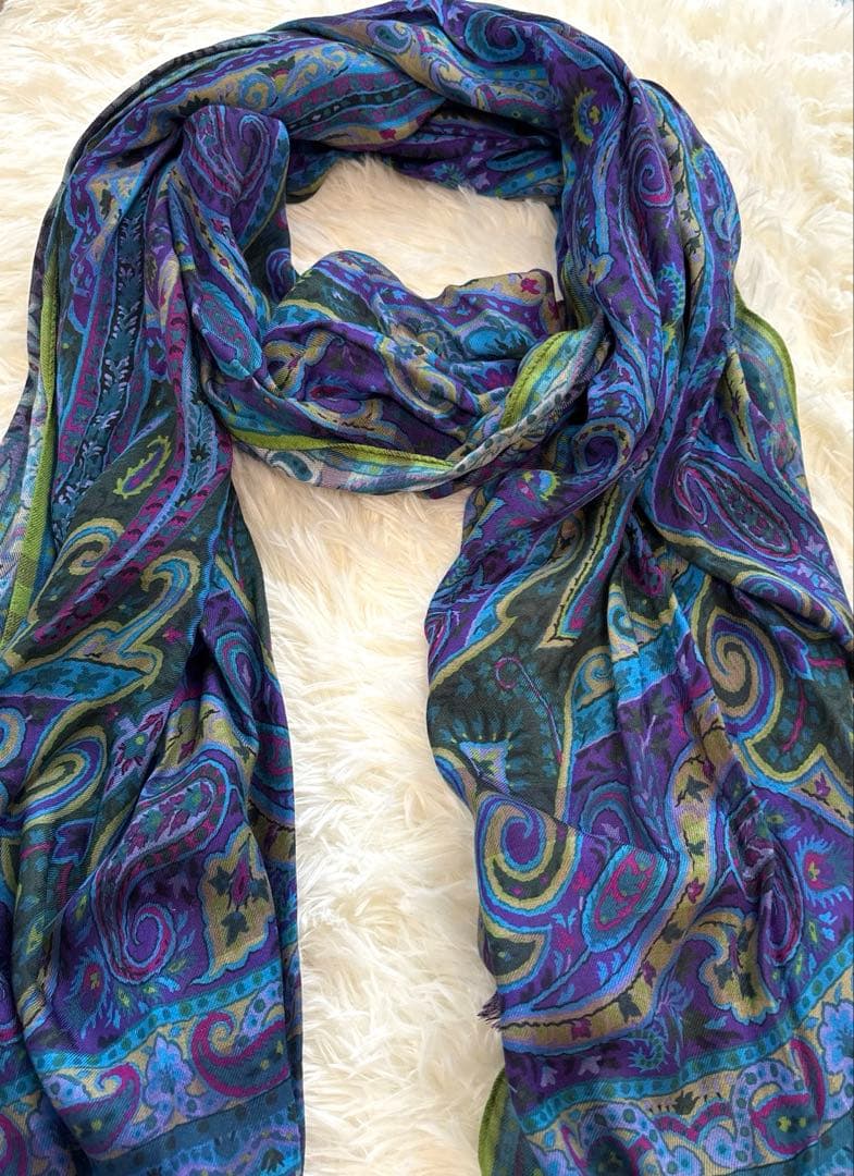 ETRO カシミヤ ペイズリー柄 ストール