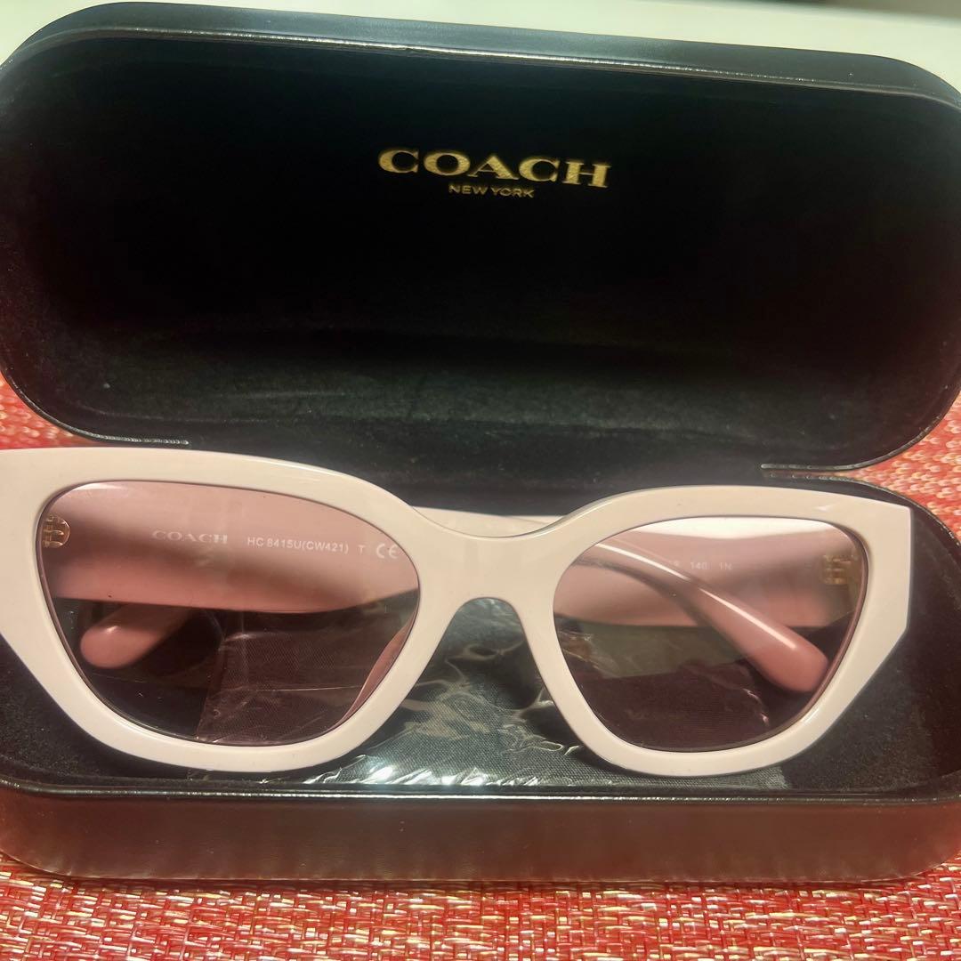 COACH ピンク キャットアイ サングラス