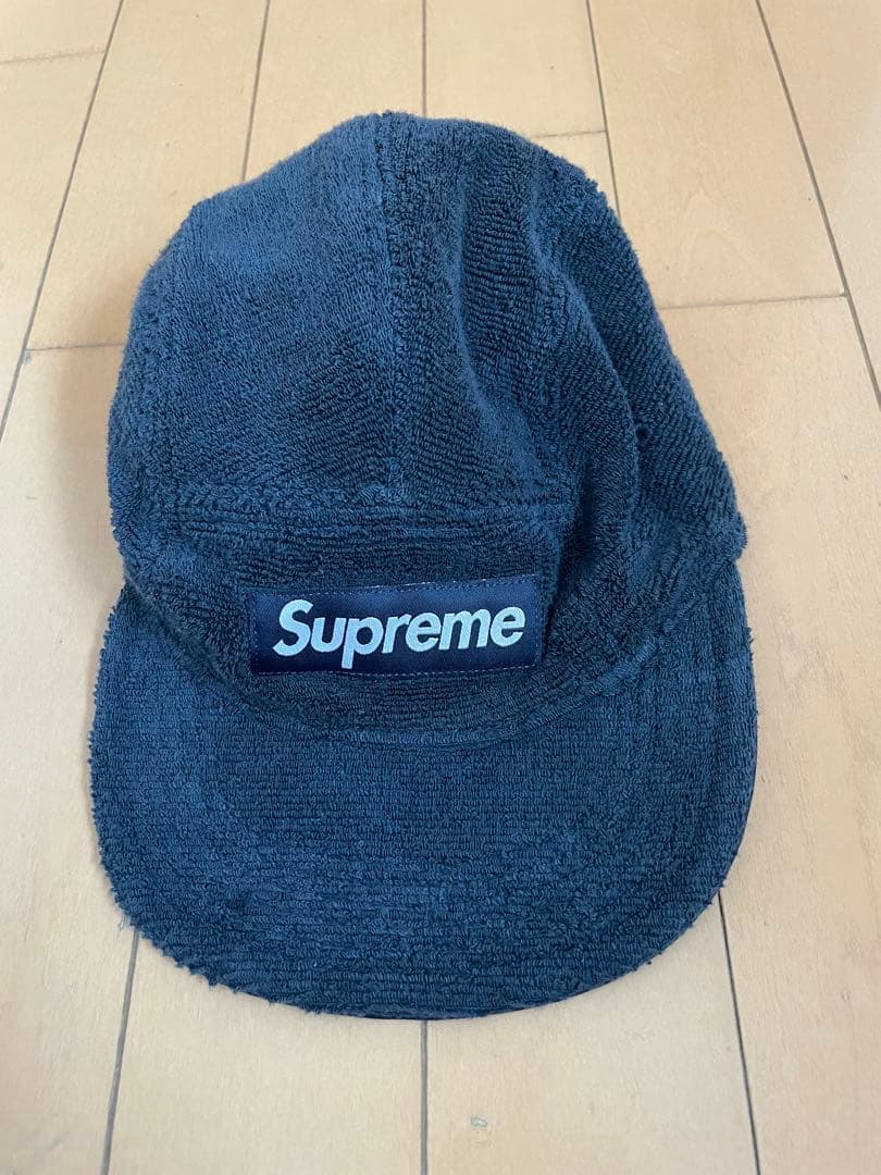 Supreme ネイビー ストラップバックキャップ　リバーシブル