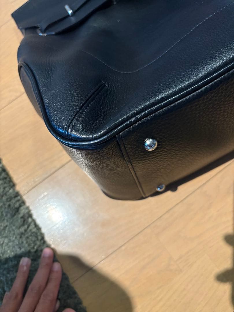 美品 PELLE MORBIDA 被せ付ボストン　ブラック