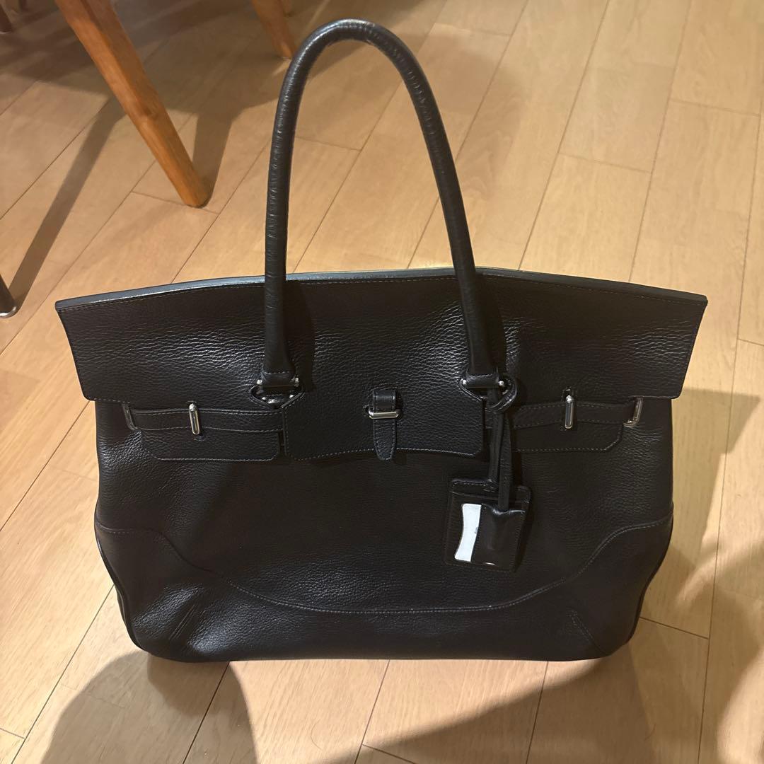 美品 PELLE MORBIDA 被せ付ボストン　ブラック