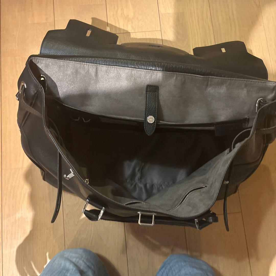 美品 PELLE MORBIDA 被せ付ボストン　ブラック