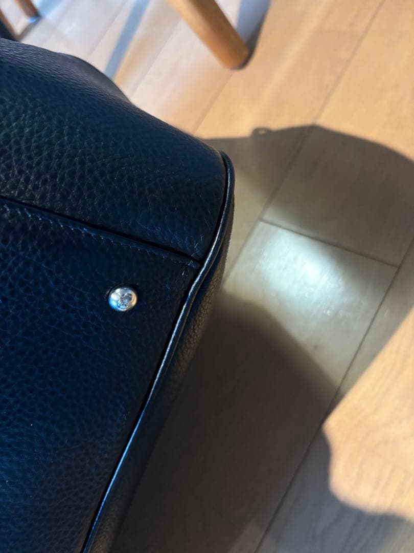 美品 PELLE MORBIDA 被せ付ボストン　ブラック