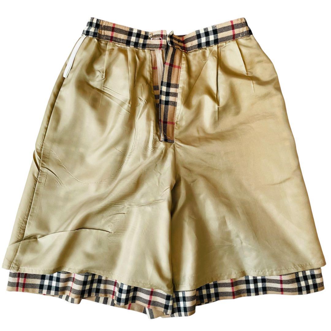 美品 BURBERRYS バーバリー ノバチェック キュロットパンツ ウール