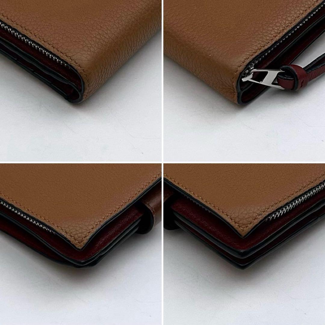 ［美品］LOEWE コンパクトジップウォレット アナグラム ブラウン 財布