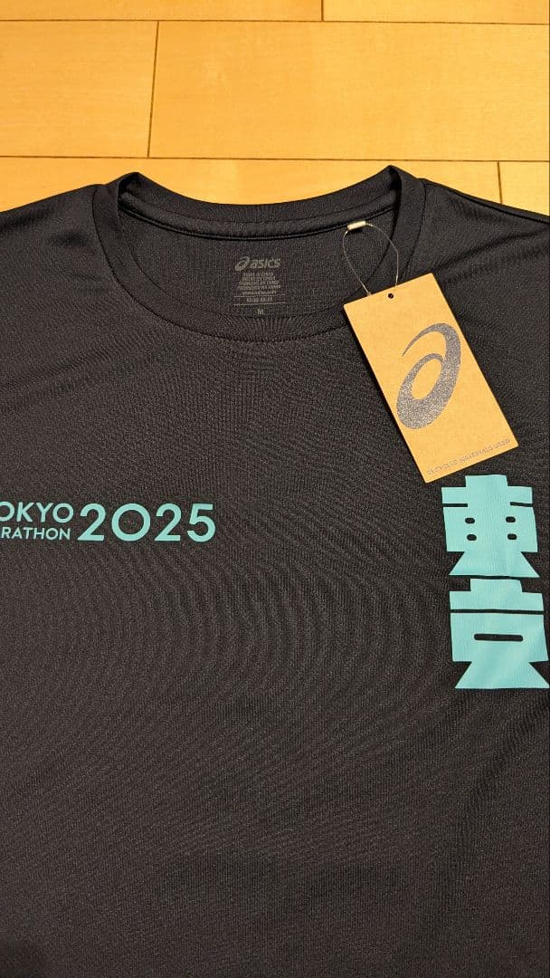 【新品】ASICS 東京マラソン　2025 Tシャツ ブラック　М