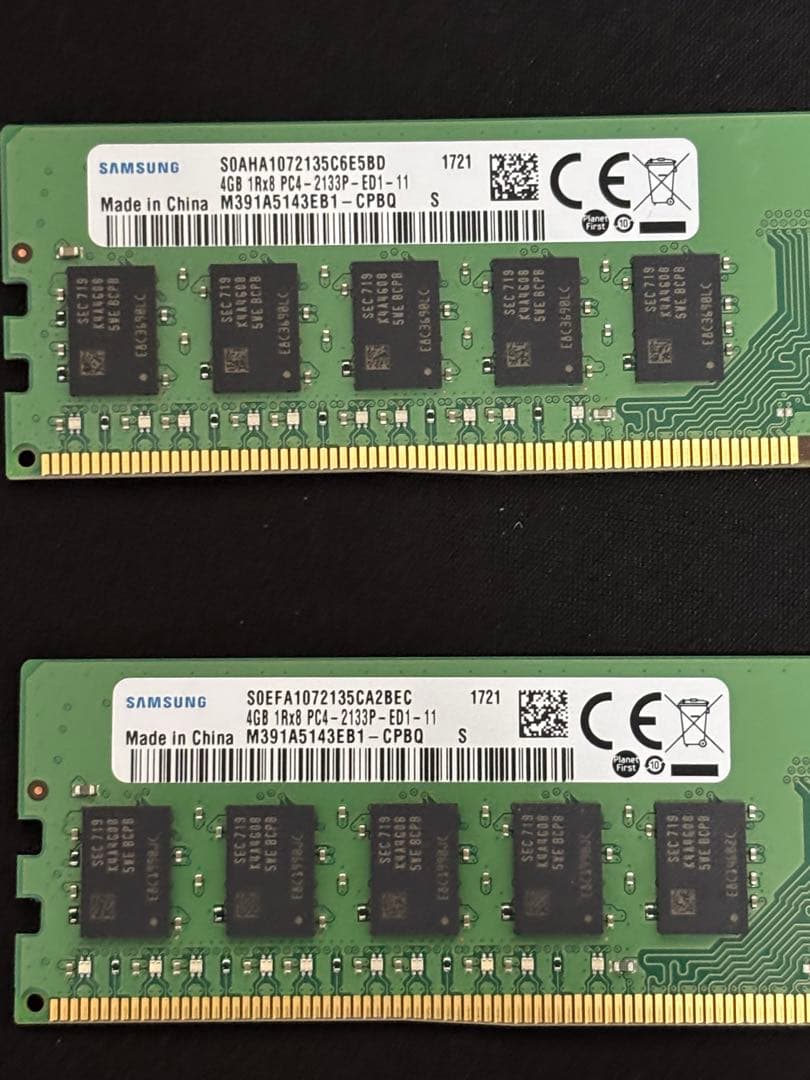 Samsung DDR4 4GB✖︎4枚合計16GB メモリ