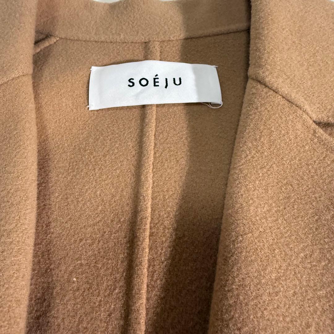 極美品　SOÉJU ウールリバーローブコート M キャメル