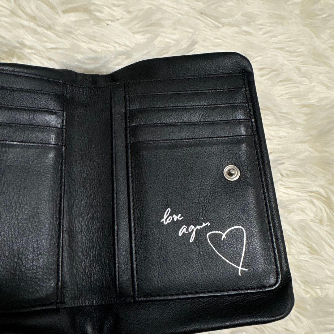 ▪️agnes b.　アニエスベー　二つ折りがま口財布　レザー財布　コンパクト