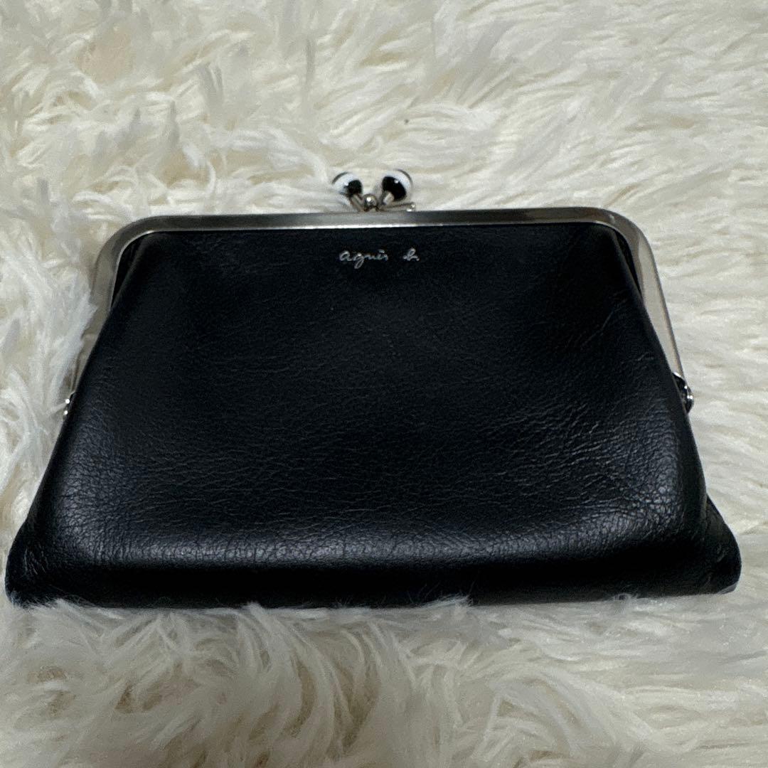 ▪️agnes b.　アニエスベー　二つ折りがま口財布　レザー財布　コンパクト