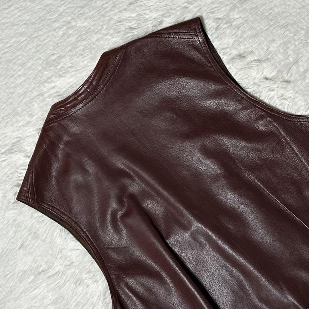 希少✨ BALLY バリー イタリア製 レザーベスト ダークブラウン