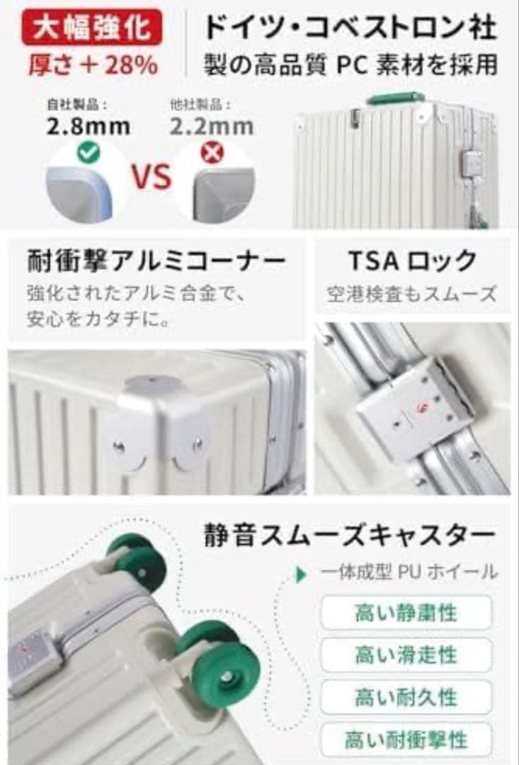 新品 スーツケース 1-3泊 機内持ち込み ピンク　カップホルダー付 USB
