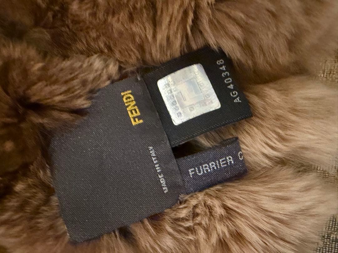 FENDI ファー ストール ブラウン