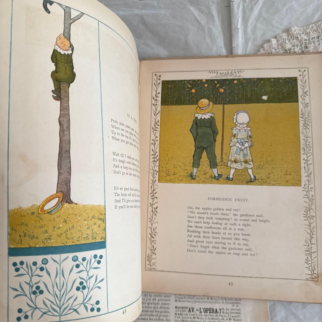 難有　稀少1880年アンティーク絵本ヴィクトリアン洋書ジャンクジャーナル古書