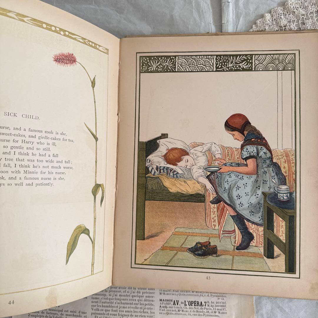 難有　稀少1880年アンティーク絵本ヴィクトリアン洋書ジャンクジャーナル古書