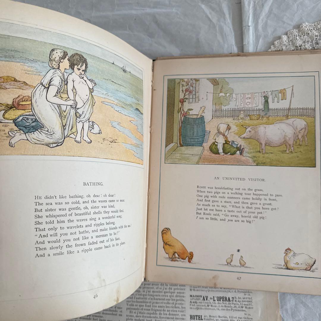 難有　稀少1880年アンティーク絵本ヴィクトリアン洋書ジャンクジャーナル古書
