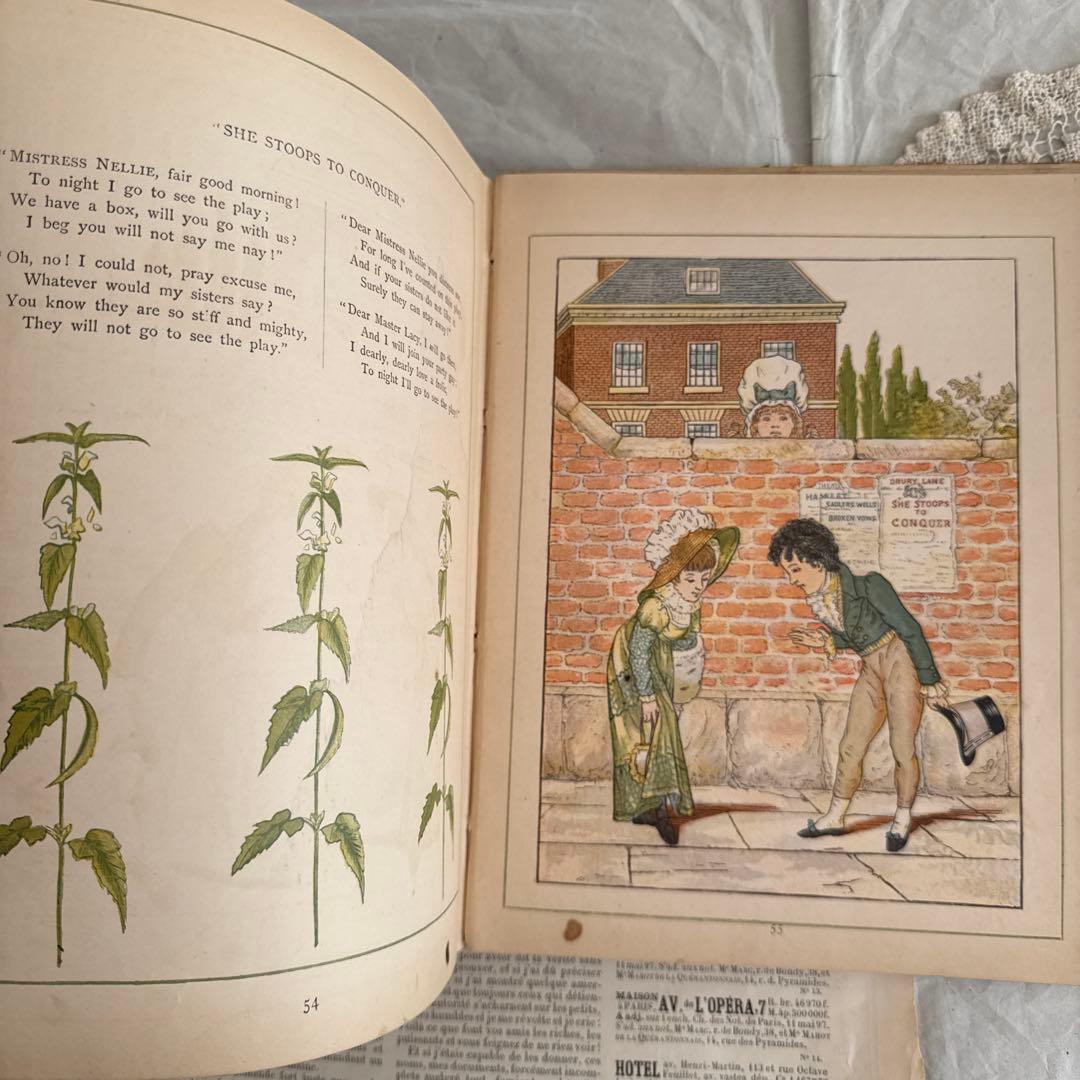 難有　稀少1880年アンティーク絵本ヴィクトリアン洋書ジャンクジャーナル古書