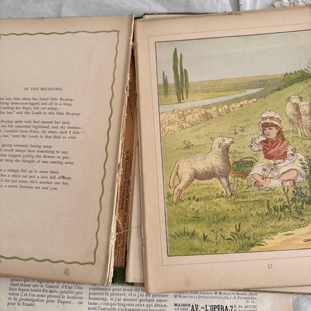 難有　稀少1880年アンティーク絵本ヴィクトリアン洋書ジャンクジャーナル古書