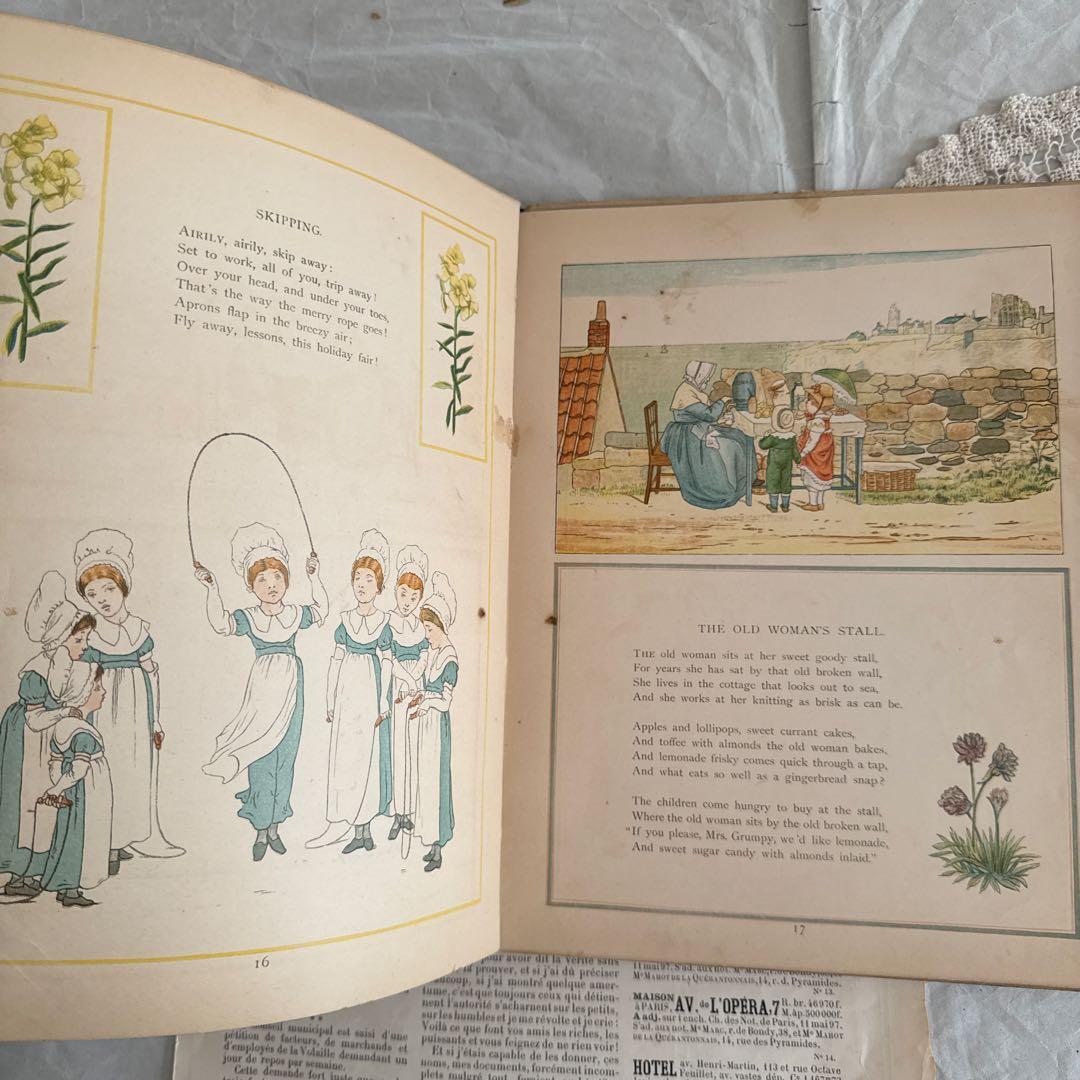 難有　稀少1880年アンティーク絵本ヴィクトリアン洋書ジャンクジャーナル古書