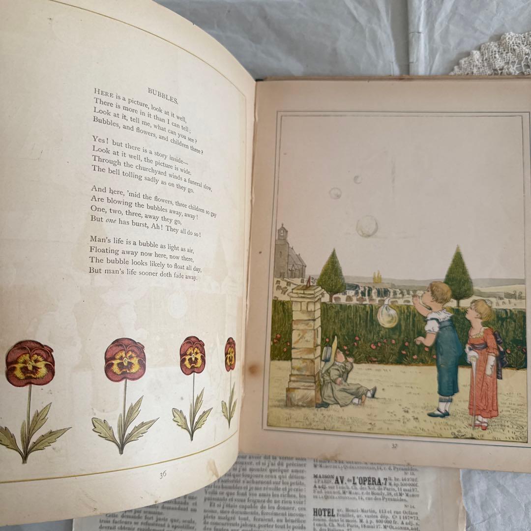 難有　稀少1880年アンティーク絵本ヴィクトリアン洋書ジャンクジャーナル古書