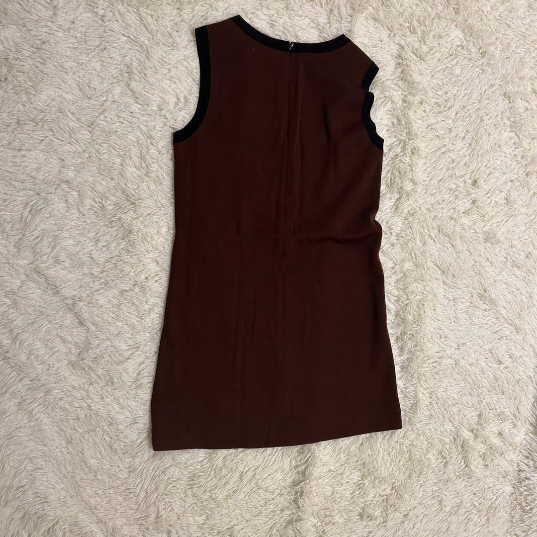 Yves Saint Laurent ブラウンノースリーブワンピース
