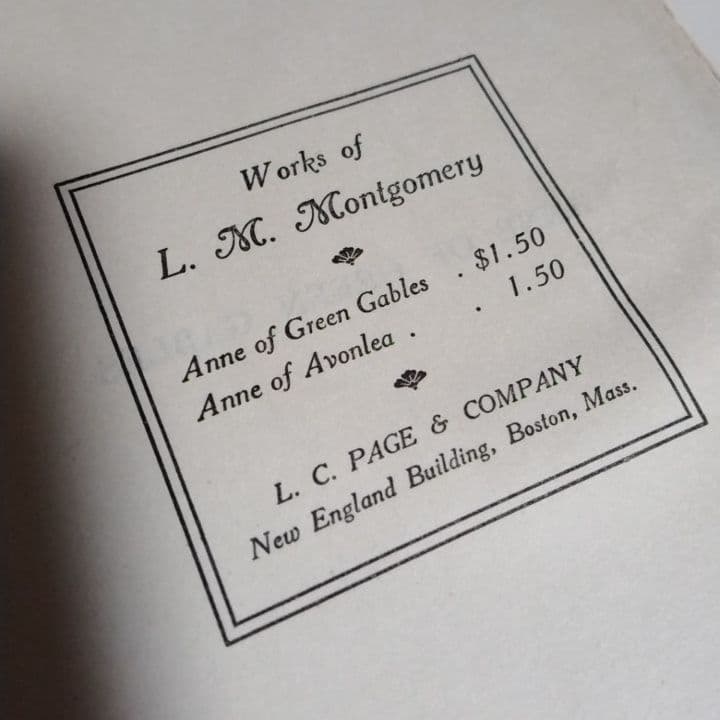 L.M.モングムリィ✴赤毛のアン✨初版17刷1910年1月刊✴米L.C.ペイジ社