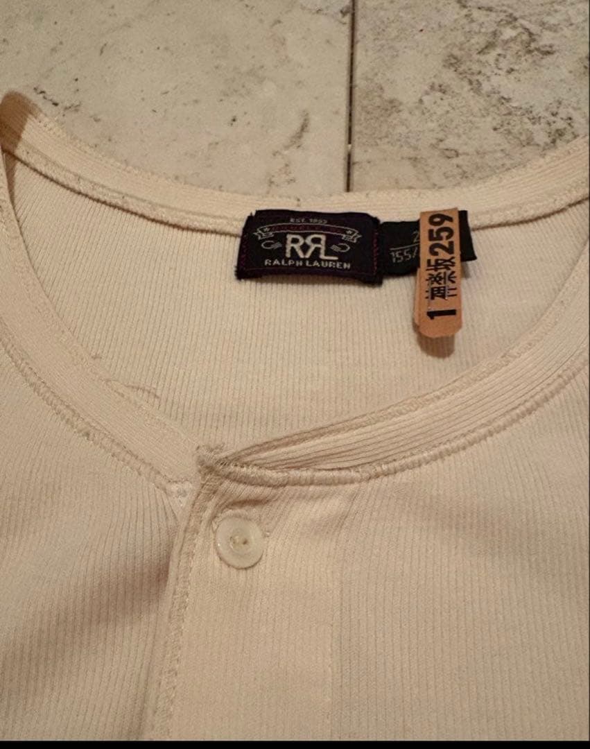 RRL ベージュ ヘンリーネック 半袖　M