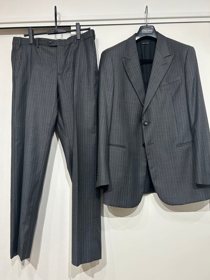 Giorgio Armani ストライプスーツセット グレー