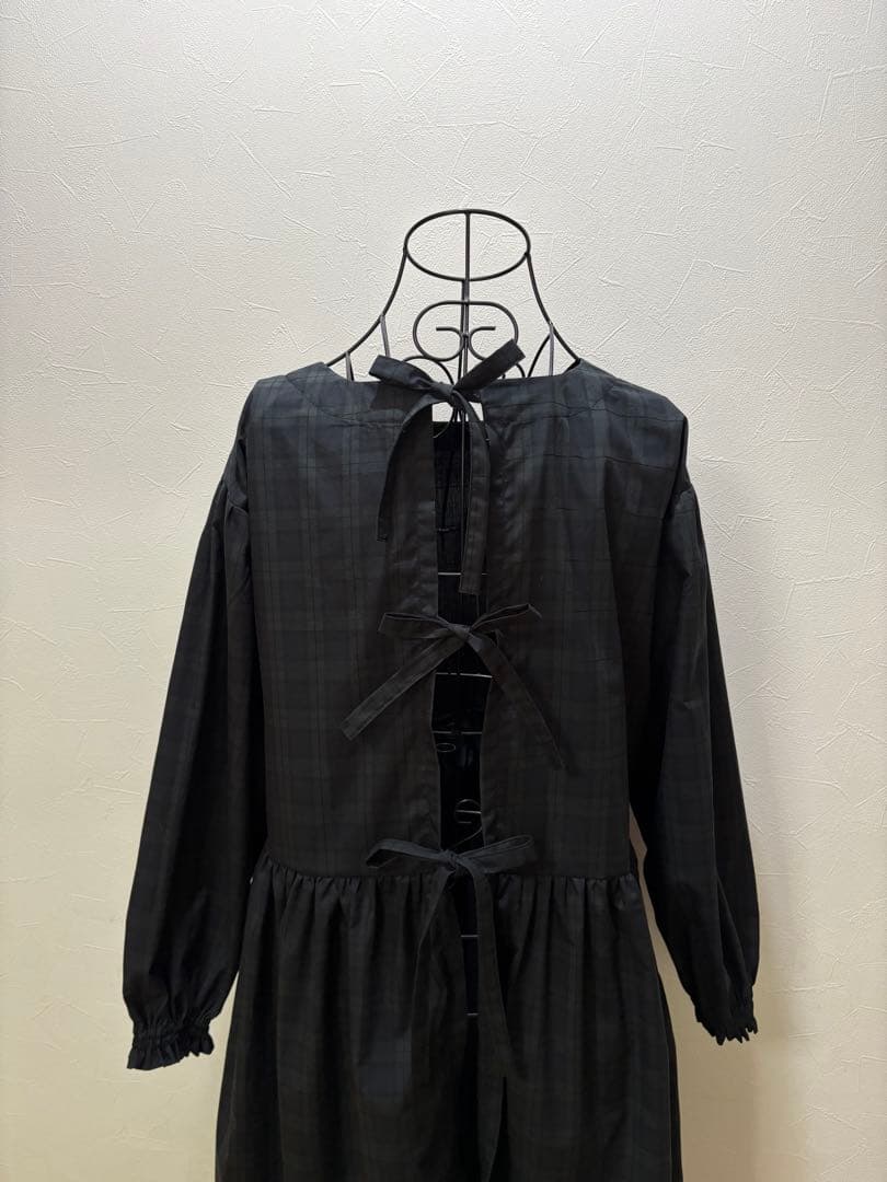 割烹着 ハンドメイド 【日本製 綿100% ロング丈 ブラックウォッチ 】