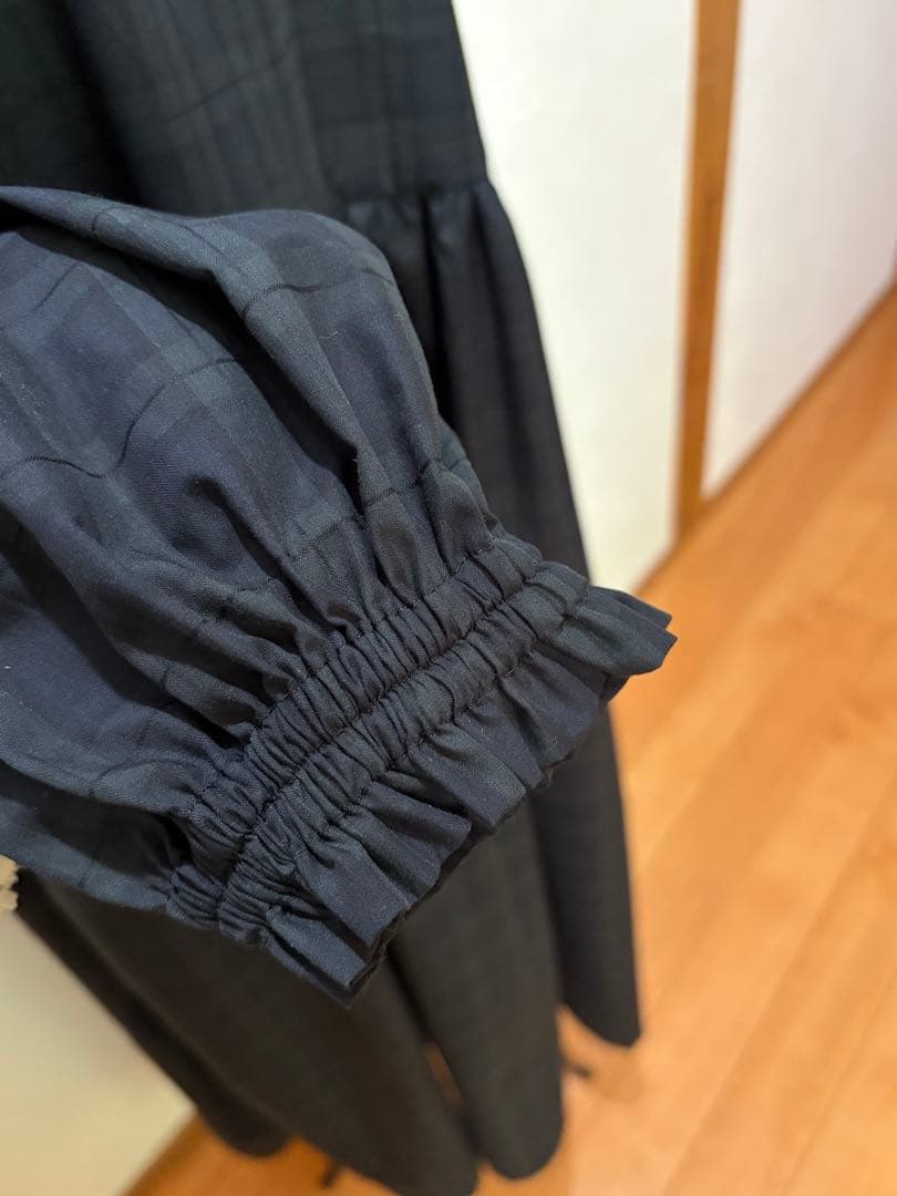 割烹着 ハンドメイド 【日本製 綿100% ロング丈 ブラックウォッチ 】