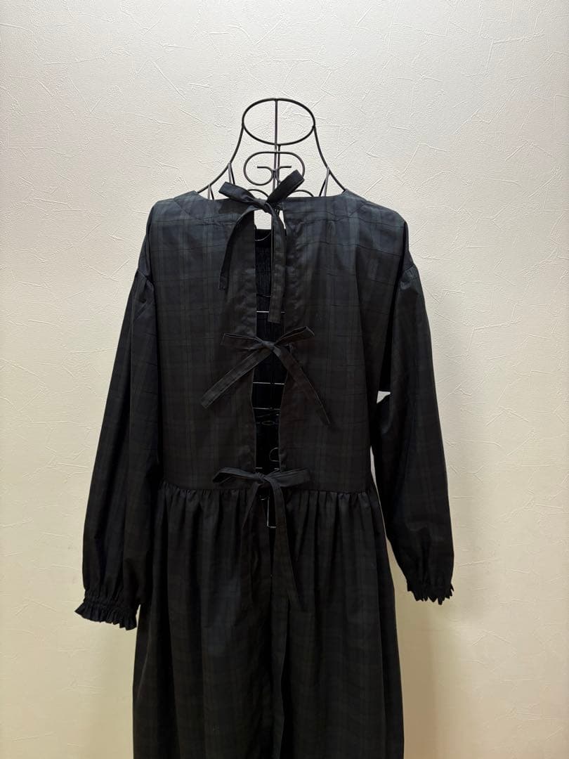 割烹着 ハンドメイド 【日本製 綿100% ロング丈 ブラックウォッチ 】