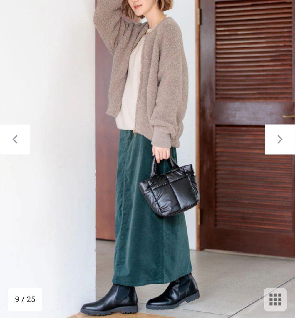 40号 23区【洗える】23区DENIM ベルベットストレッチAライン スカート