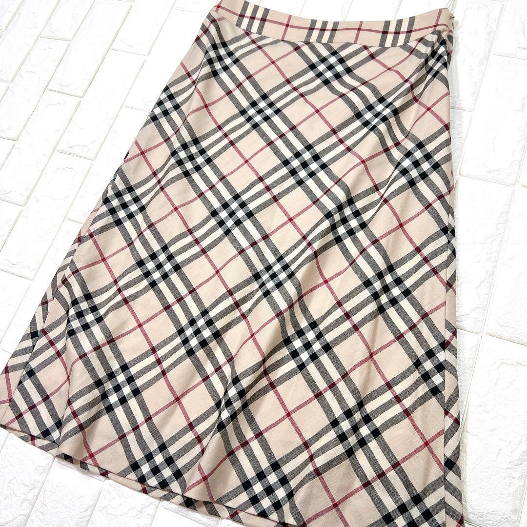 バーバリー ロンドン BURBERRY チェック フレア スカート 38