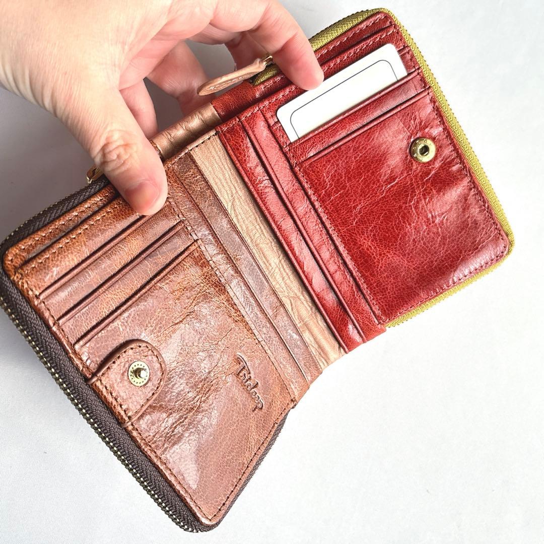 【新品】Trideep トライディープ オリエンタルラウンド二つ折り財布 ピンク